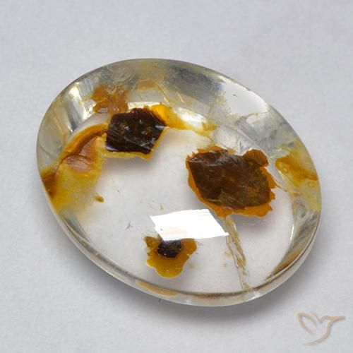 Quartz avec marcassite Multicolore naturelle ovale, 8.54 ct, Transparent