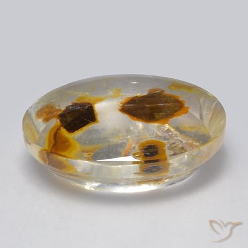 Quartz avec marcassite Multicolore naturelle ovale, 8.54 ct, Transparent