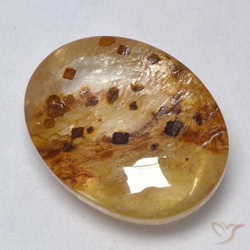 12.19ct Naturel Multicolore Quartz avec marcassite, ovale, Transparent