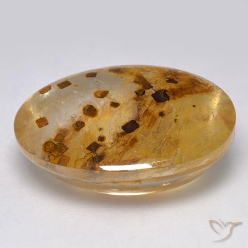 Quartz avec marcassite Multicolore naturelle ovale, 12.19 ct, Transparent