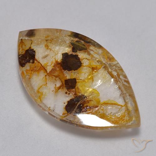 12.66ct Naturel Multicolore Quartz avec marcassite, Marquise, Transparent
