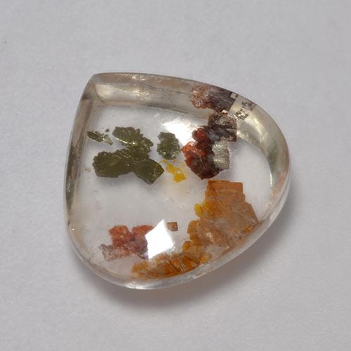 Quartz avec marcassite Multicolore naturelle En forme de poire, 6.29 ct, Transparent