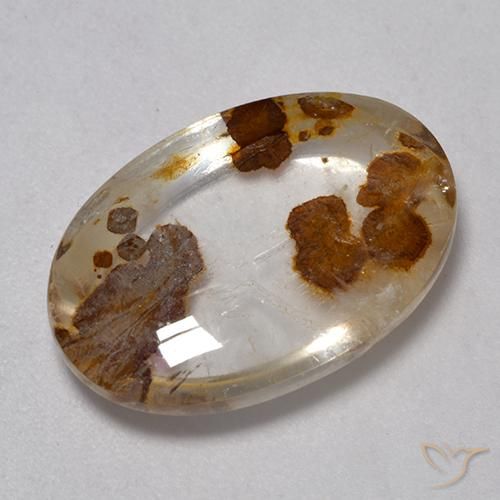 8.86ct Naturel Multicolore Quartz avec marcassite, ovale, Transparent