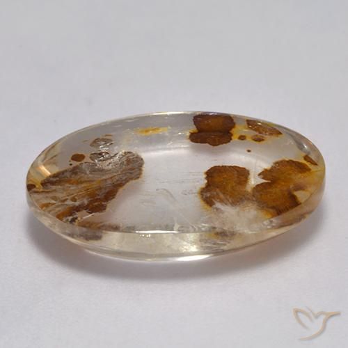 Quartz avec marcassite Multicolore naturelle ovale, 8.86 ct, Transparent