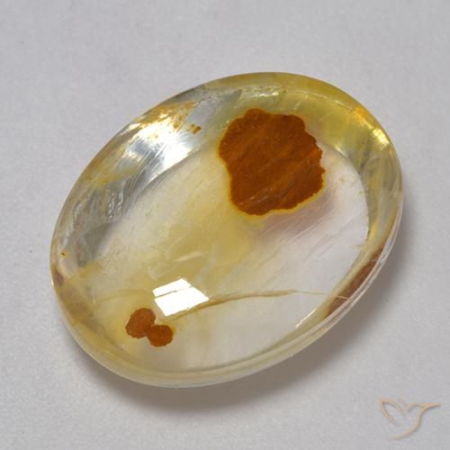 11.34ct Naturel Multicolore Quartz avec marcassite, ovale, Transparent