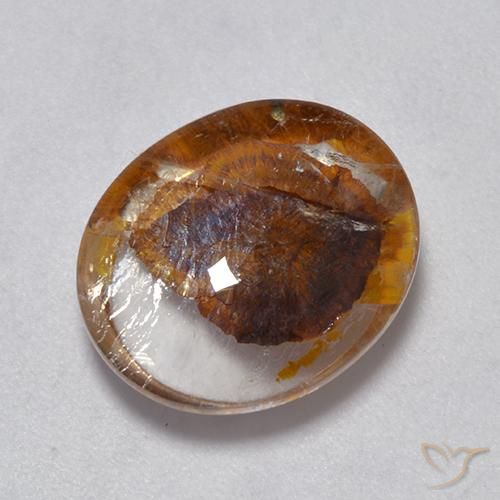 Quartz avec marcassite Multicolore naturelle ovale, 7.05 ct, Transparent