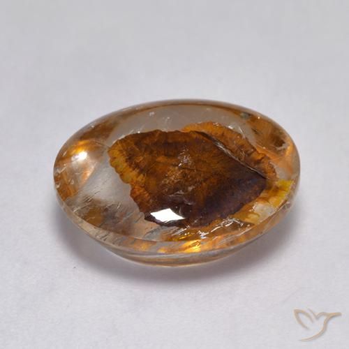 Quartz avec marcassite Multicolore naturelle ovale, 7.05 ct, Transparent