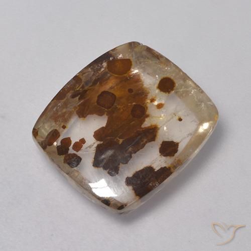 Quartz avec marcassite Multicolore naturelle Coussin, 6.25 ct, Transparent
