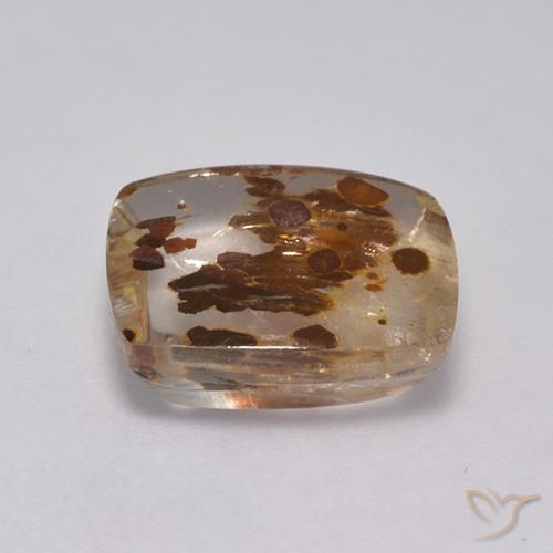 Quartz avec marcassite Multicolore naturelle Coussin, 6.25 ct, Transparent
