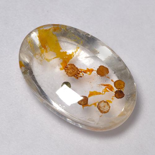 Quartz avec marcassite Multicolore naturelle Coupe ovale, 6.64 ct, Transparent