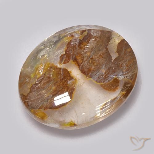 7.86ct Naturel Multicolore Quartz avec marcassite, ovale, Transparent