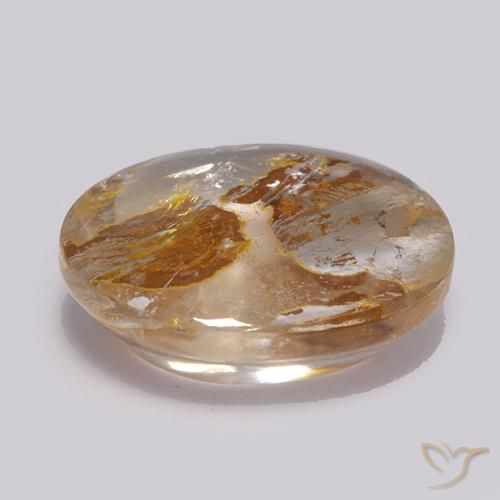 Quartz avec marcassite Multicolore naturelle ovale, 7.86 ct, Transparent