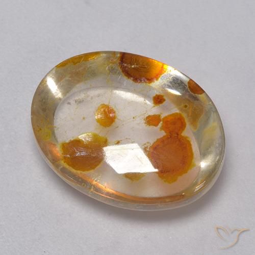 Quartz avec marcassite Multicolore naturelle ovale, 9.08 ct, Transparent