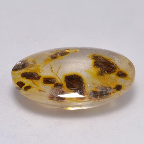 Quartz avec marcassite multicolore naturelle coupe ovale, 11,35 ct, transparent
