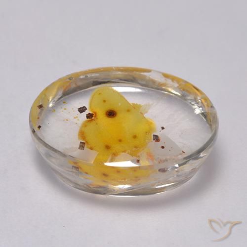 Quartz avec marcassite Multicolore naturelle ovale, 9.27 ct, Transparent