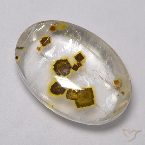 16.72ct Naturel Multicolore Quartz avec marcassite, ovale, Transparent
