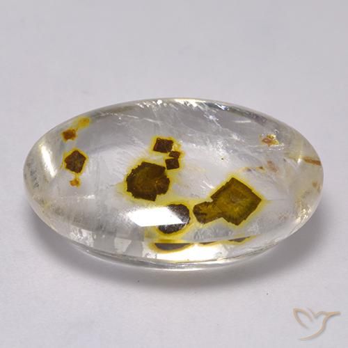 Quartz avec marcassite Multicolore naturelle ovale, 16.72 ct, Transparent