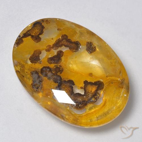 18.71ct Naturel Multicolore Quartz avec marcassite, ovale, Transparent
