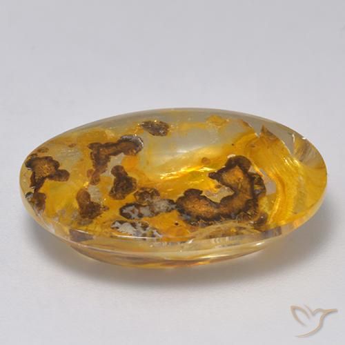Quartz avec marcassite Multicolore naturelle ovale, 18.71 ct, Transparent