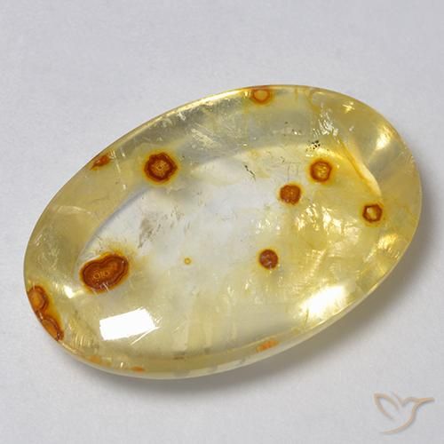 Quartz avec marcassite Multicolore naturelle ovale, 19.30 ct, Transparent