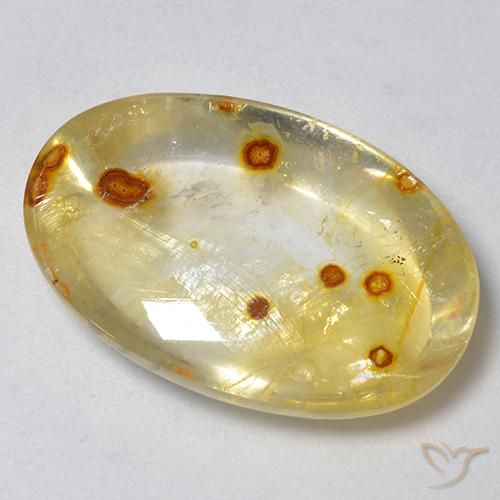 Quartz avec marcassite Multicolore naturelle ovale, 19.30 ct, Transparent
