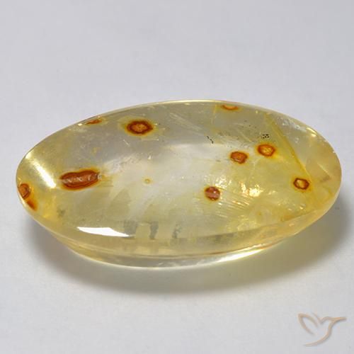 Quartz avec marcassite Multicolore naturelle ovale, 19.30 ct, Transparent