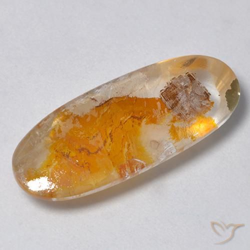 9.59ct Naturel Multicolore Quartz avec marcassite, ovale, Transparent