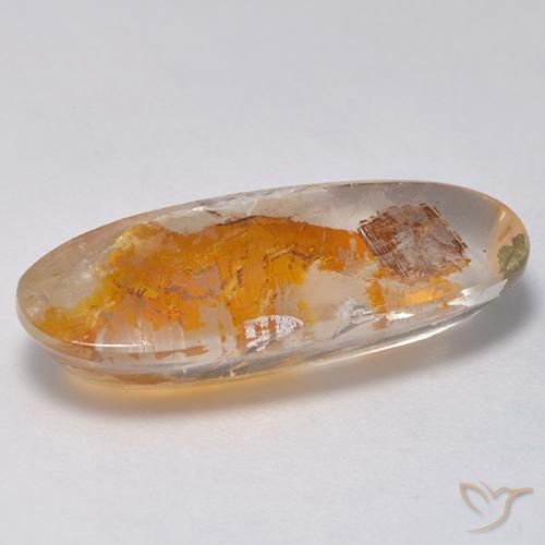 Quartz avec marcassite Multicolore naturelle ovale, 9.59 ct, Transparent