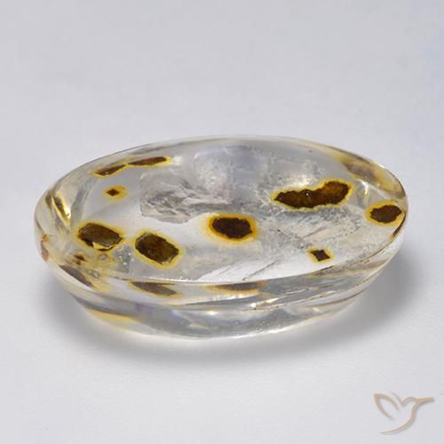 Quartz avec marcassite Multicolore naturelle ovale, 16.93 ct, Transparent