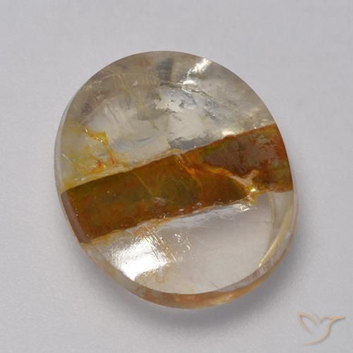8.27ct Naturel Multicolore Quartz avec marcassite, ovale, Transparent