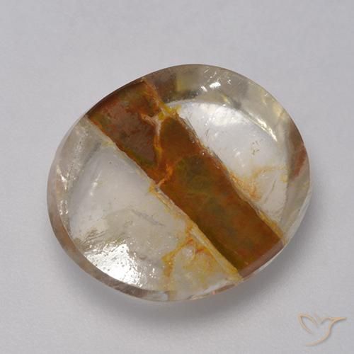 Quartz avec marcassite Multicolore naturelle ovale, 8.27 ct, Transparent