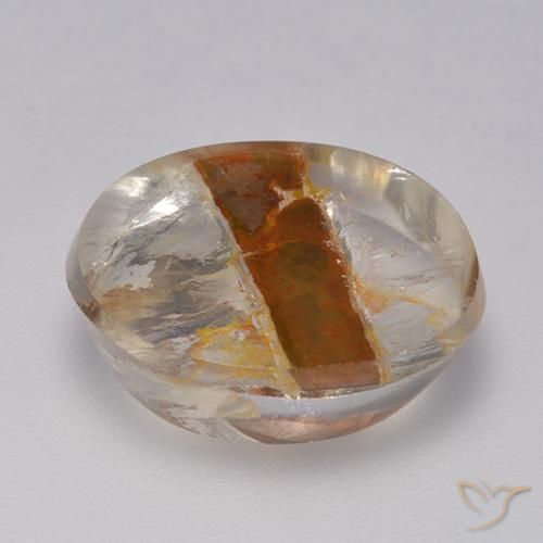 Quartz avec marcassite Multicolore naturelle ovale, 8.27 ct, Transparent