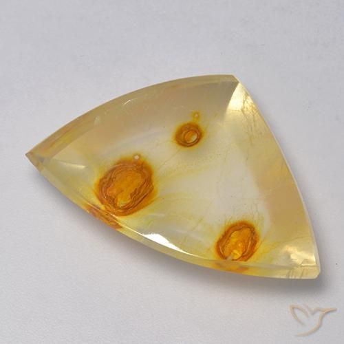 Quartz avec marcassite Multicolore naturelle Trillion, 18.15 ct, Transparent