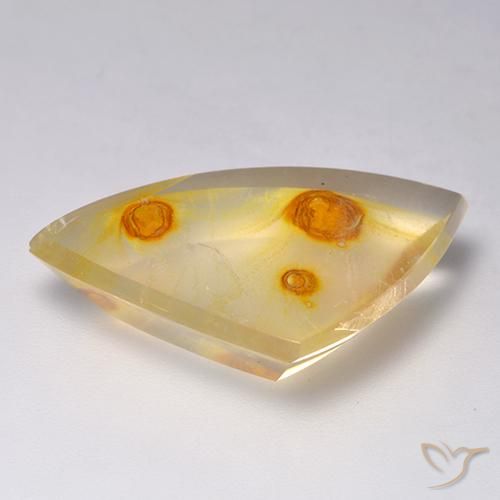Quartz avec marcassite Multicolore naturelle Trillion, 18.15 ct, Transparent