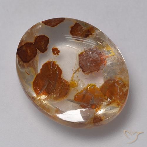 9.52ct Naturel Multicolore Quartz avec marcassite, ovale, Transparent