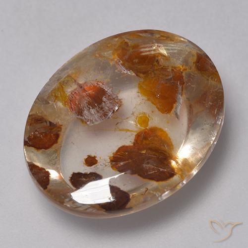 Quartz avec marcassite Multicolore naturelle ovale, 9.52 ct, Transparent