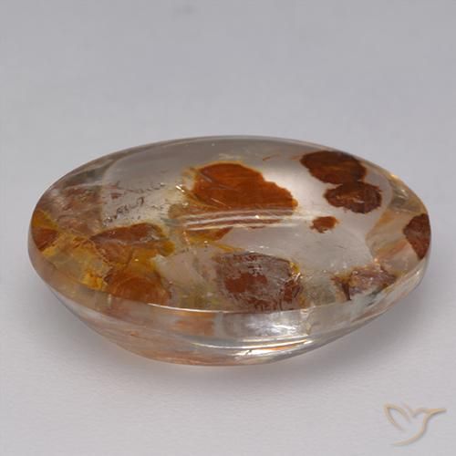 Quartz avec marcassite Multicolore naturelle ovale, 9.52 ct, Transparent