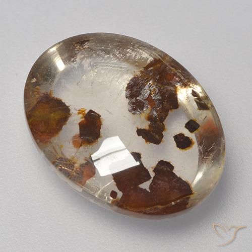 10.20ct Naturel Multicolore Quartz avec marcassite, ovale, Transparent