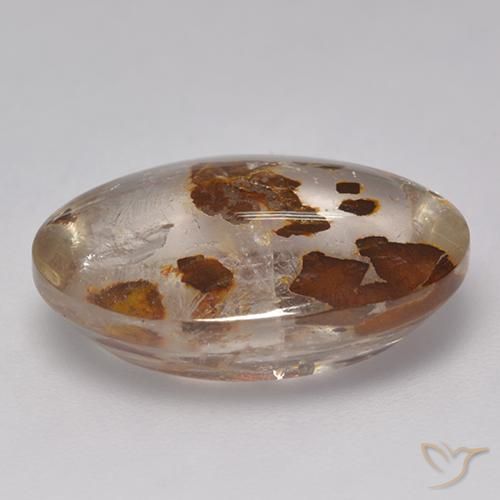 Quartz avec marcassite Multicolore naturelle ovale, 10.20 ct, Transparent