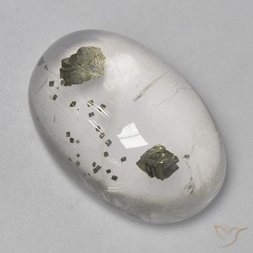 15.62ct Naturel Multicolore Quartz avec marcassite, ovale, Transparent