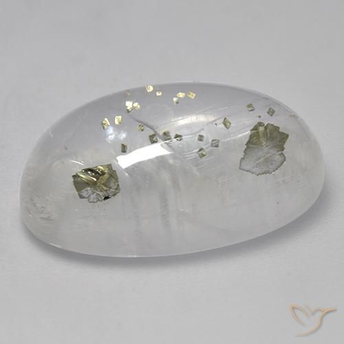 Quartz avec marcassite Multicolore naturelle ovale, 15.62 ct, Transparent