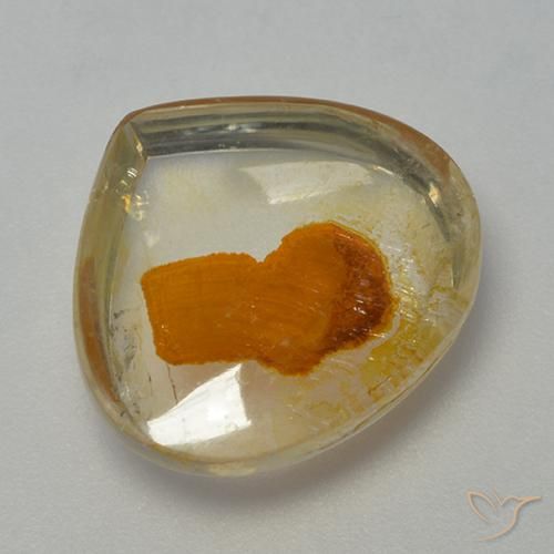 Quartz avec marcassite multicolore naturelle en forme de poire, 7,97 ct, transparent