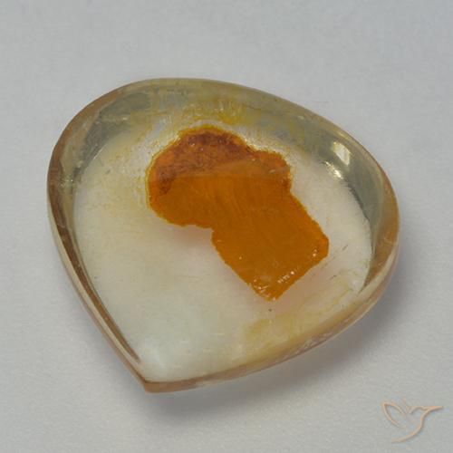 Quartz avec marcassite multicolore naturelle en forme de poire, 7,97 ct, transparent
