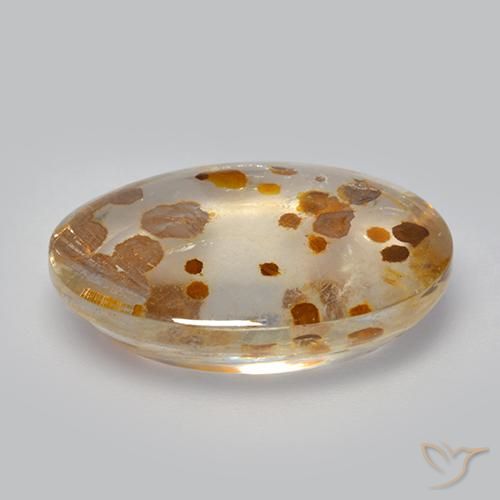 Quartz avec marcassite Multicolore naturelle ovale, 12.37 ct, Transparent