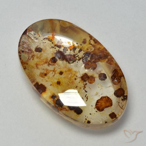 Quartz avec marcassite Multicolore naturelle ovale, 16.40 ct, Transparent