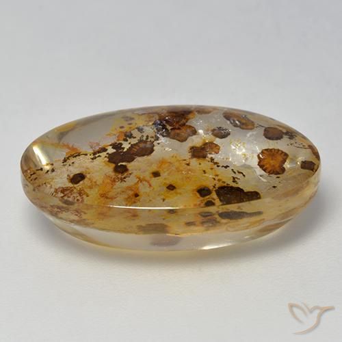 Quartz avec marcassite Multicolore naturelle ovale, 16.40 ct, Transparent