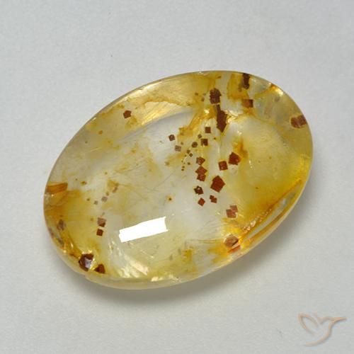 Quartz avec marcassite Multicolore naturelle ovale, 9.87 ct, Transparent