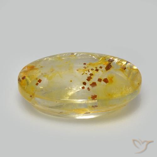 Quartz avec marcassite Multicolore naturelle ovale, 9.87 ct, Transparent