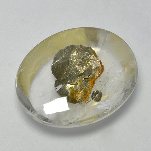 Quartz avec marcassite Multicolore naturelle Coupe ovale, 11.85 ct, Transparent