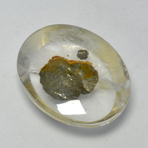 Quartz avec marcassite Multicolore naturelle Coupe ovale, 11.85 ct, Transparent